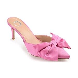 Journee Collection Women's Tiarra Bow Pump Heels, Pink, 7M